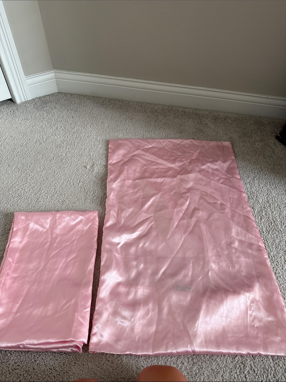 Pink Satin Fabric Pillowcases- Shiny Light Pink